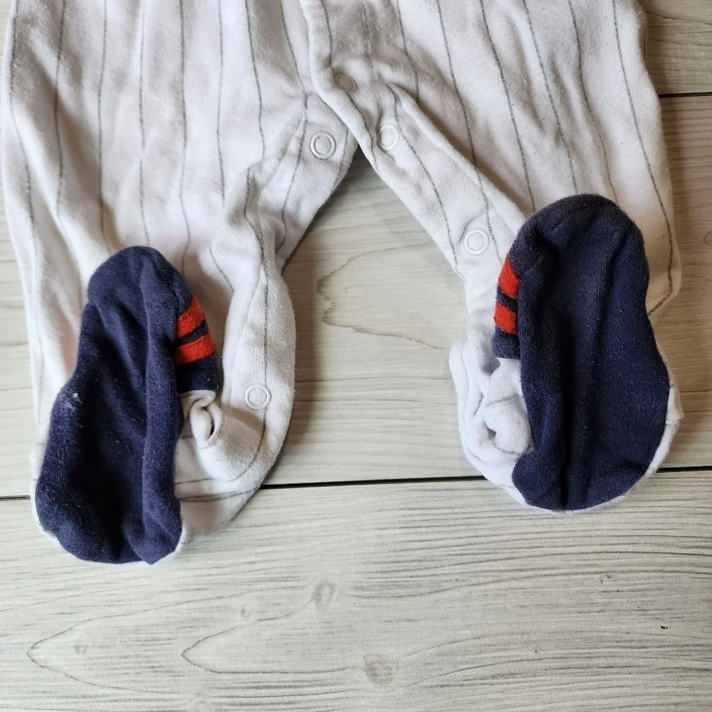 Carter's All star baseball baby footie sleeper pajama size 9 mo